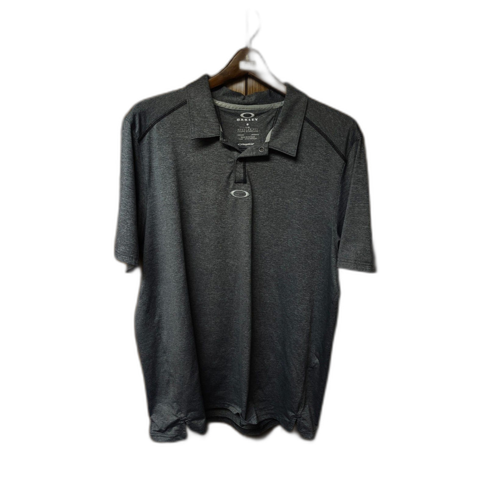 Oakley grey center logo golf polo shirt size L